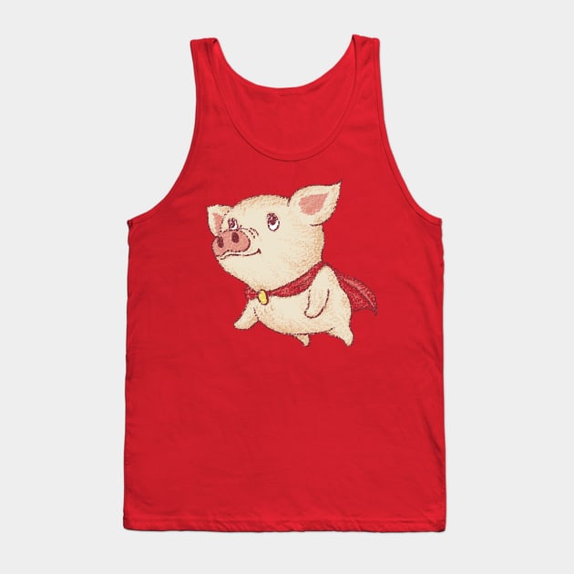 Cute pig Superhero flying Tank Top by sanogawa